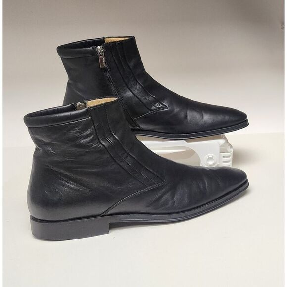 Bruno Magli M01575 Men's Raspino Black Leather Ankle Boots Size 11M - Picture 4 of 13
